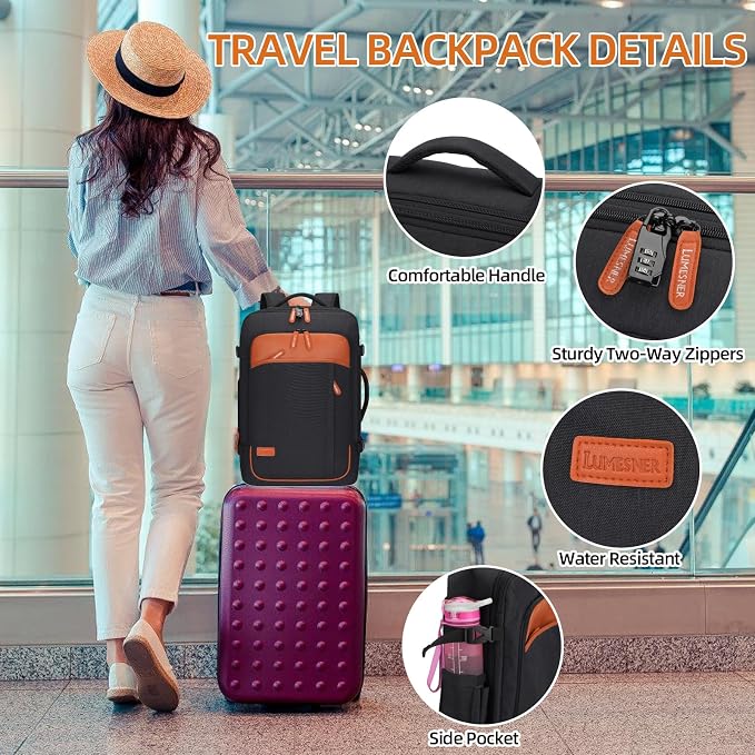 Travel Laptop Backpack, 42L Carry on Luggage, Flight Approved Expandable - Image 6