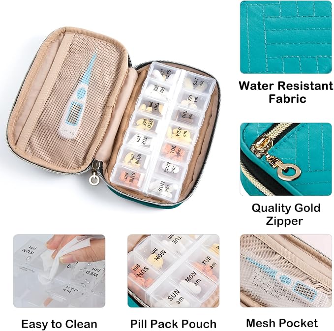 BAGSFY Pill Organizer Case 2 Times a Day- Weekly Medicine Organizer Travel Pill - Image 4