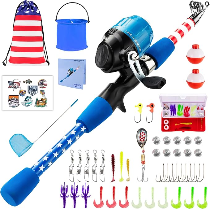 Kids Fishing Pole, Portable Telescopic Kids Fishing Poles by WIDDENKidsFishingPole