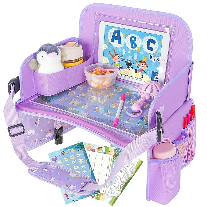 MENZOKE Car Seat Tray for Kids Travel, Kids Travel Tray by MENZOKE