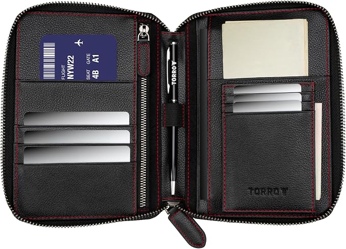 TORRO Travel Wallet – Genuine Leather Travel Organiser - Image 2