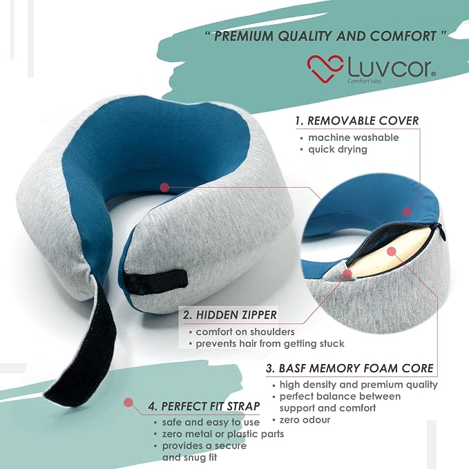 Premium Quality Memory Foam Travel Neck Pillow Bundle - Image 3