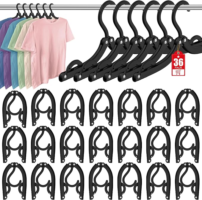 36 Pcs Travel Hangers Portable Foldable Travel Hanger Organizer, Plastic Cruise by Besslly