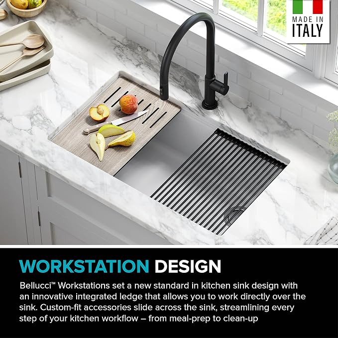 KRAUS Bellucci Workstation 32 in. Undermount Granite Composite Single Bowl - Image 4