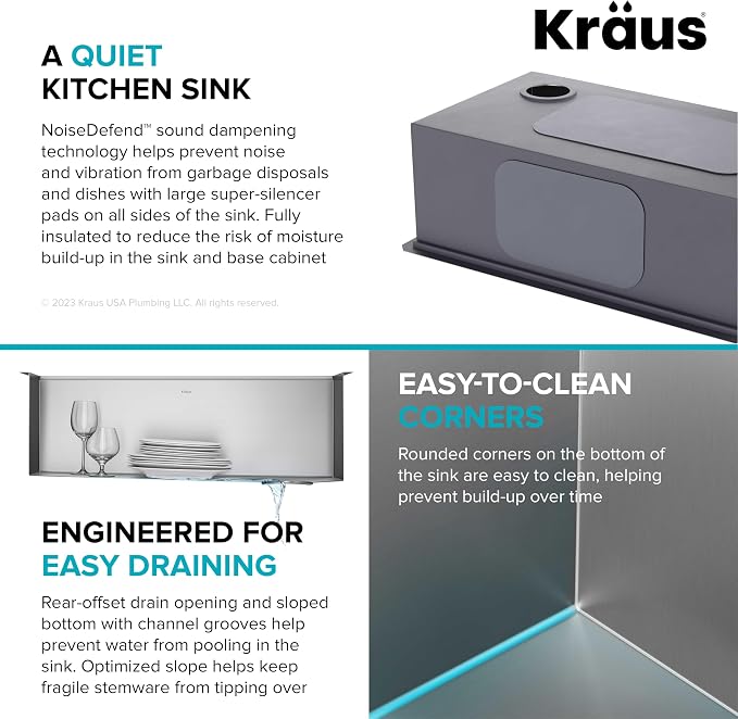 KRAUS Kore 27-Inch Undermount Workstation 16 Gauge Single Bowl Stainless Steel - Image 10