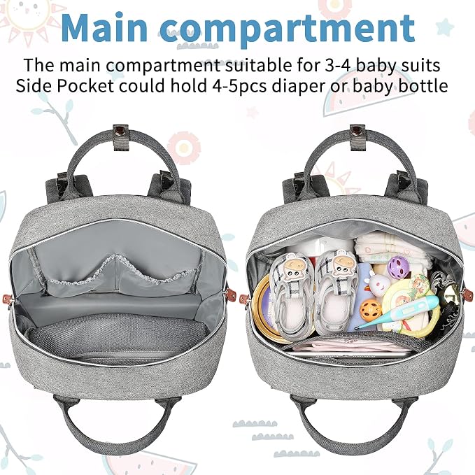 Diaper Bag Backpack, Baby Bag for Boys Girls, Large Diaper Backpack Travel - Image 4