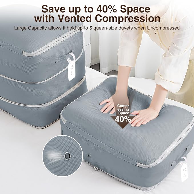4 Pack Compression Storage Bags - 110L Large Capacity Comforter Storage Bag - Image 3
