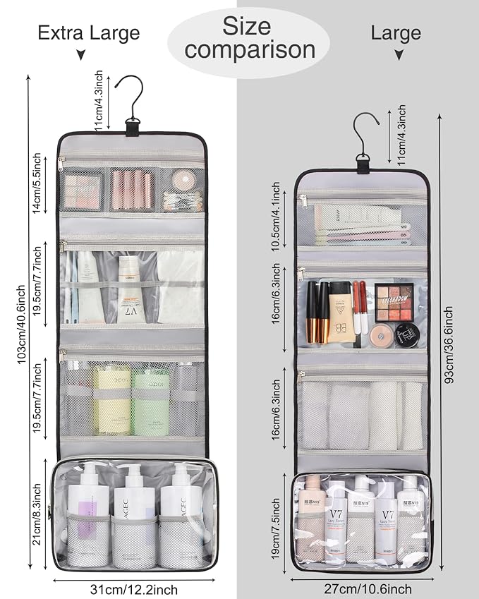 Relavel Travel Toiletry Bag for Men, Hanging Toiletry Bag for Women Makeup - Image 2