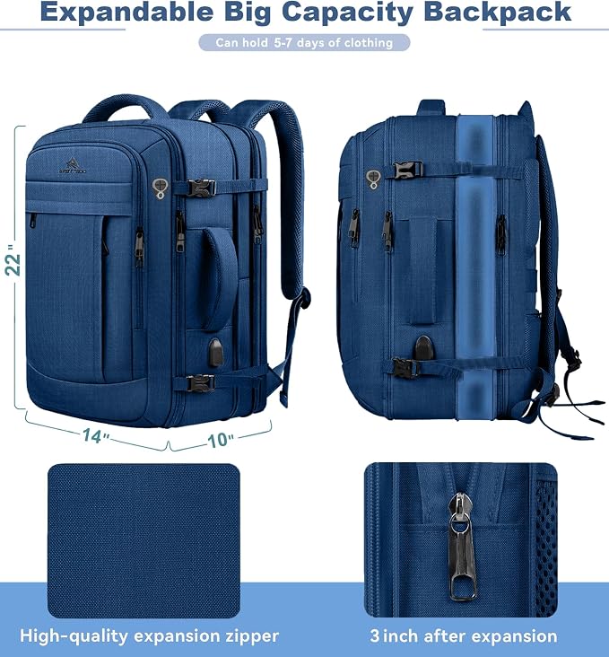 60L Big Capacity Carry On Laptop Backpack Large Travel Backpack - Image 2