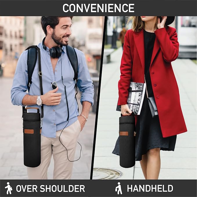 opux Wine Bag Single Bottle Carrier Tote, Insulated Wine Cooler Bag - Image 5