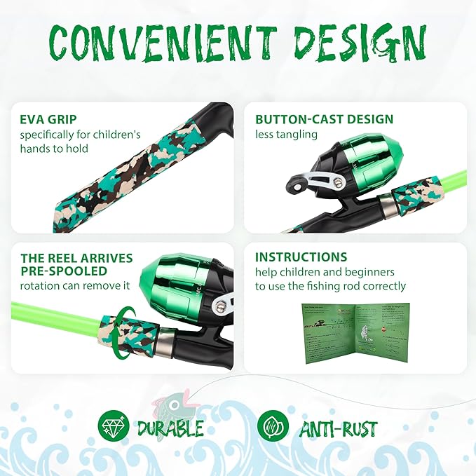 Kids Fishing Pole, Portable Telescopic Kids Fishing Poles - Image 4