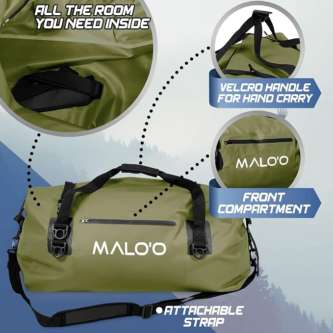 Malo'o Waterproof Dry Bag Duffel 40L/60L/100L, Roll Top Duffel Keeps Gear Dry - Image 4