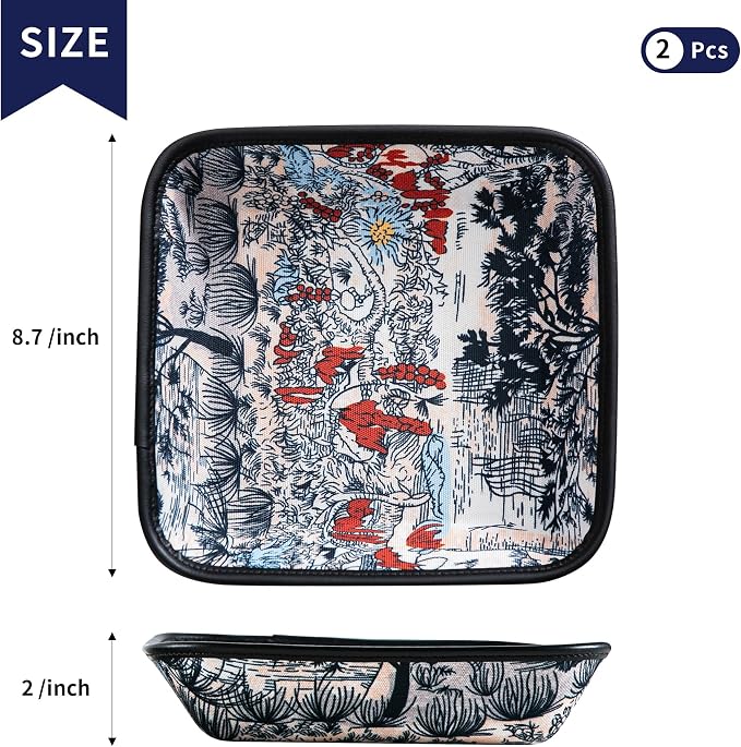 2025 Improved Design Premium Square Fabric Valet Tray Organizer Set of 2 - Image 5