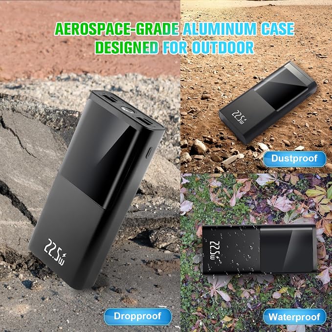 20000mAh Power Bank Portable Charger 22.5W PD Fast Charging USB C 3-Output - Image 4