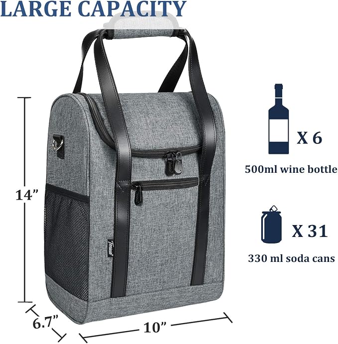 Tirrinia 6 Bottle Wine Cooler Bag - Image 6