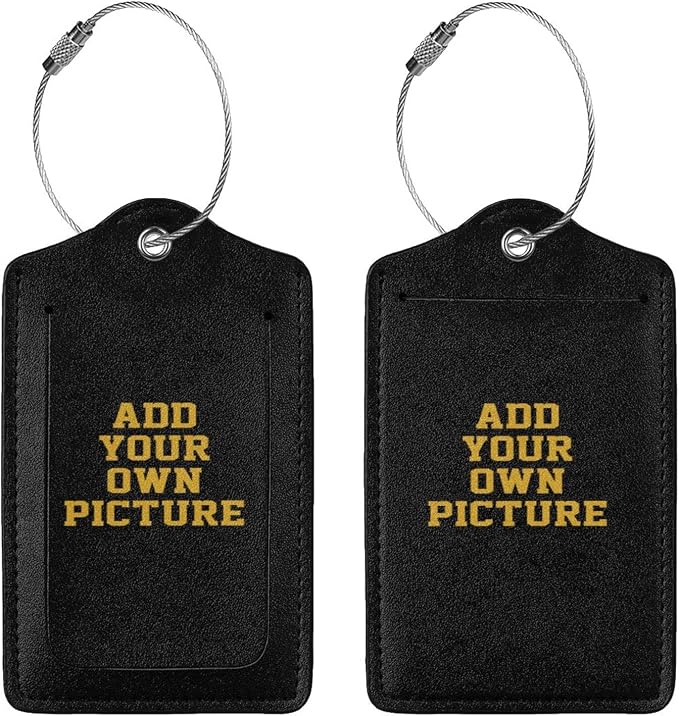 2PC Custom Luggage Tags Personalized Leather Luggage Tag - Image 3