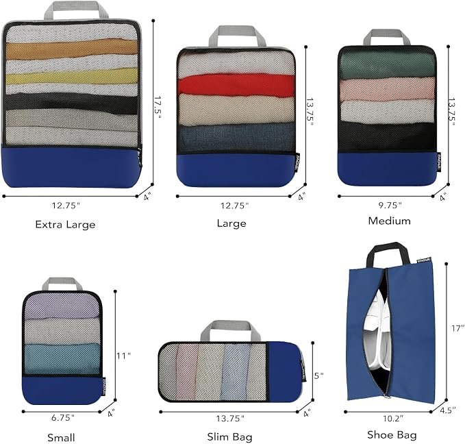 BAGAIL 4 Set/6 Set/8 Set Compression Packing Cubes Travel Accessories - Image 2
