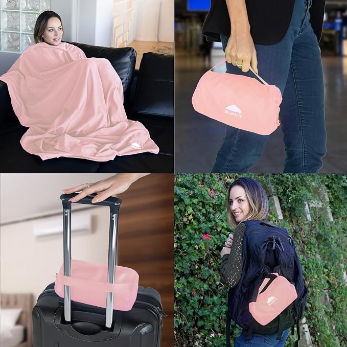 BlueHills Ultra Compact Travel Blanket 2 Pack Large Soft Cozy Portable Blanket - Image 2