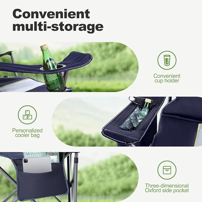 LET'S CAMP Oversized Folding Camping Chair Portable Outdoor Heavy Duty Padded - Image 6