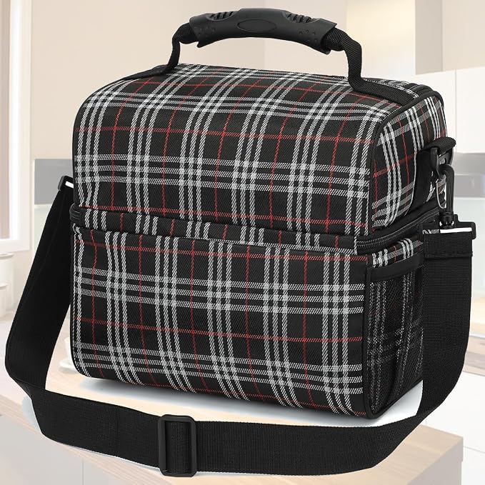 FlowFly Double Layer Cooler Insulated Lunch Bag Adult Lunch Box Large Tote Bag - Image 6