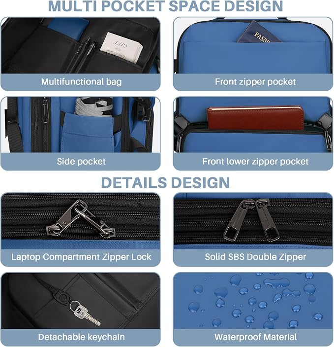Travel Backpack Carry On Flight Approved, Lightweight Large Travel Backpack - Image 7