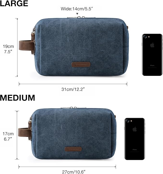 BAGSMART Toiletry Bag for Men, Canvas Travel Toiletry Organizer Dopp Kit - Image 6