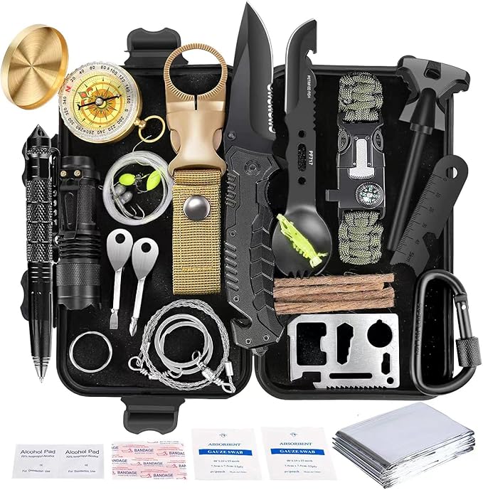 Survival Kit 35 in 1, First Aid Kit, Survival Gear, Christmas Birthday Gifts by Angieast