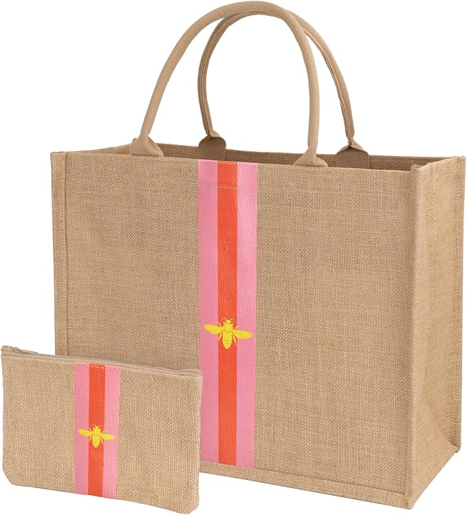 Large Beach Bag Jute Woven Tote by HelloBeaches