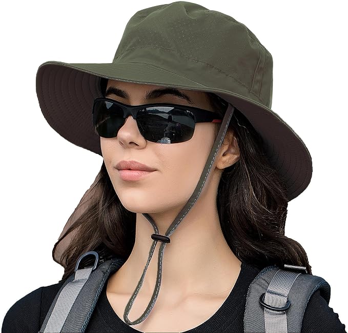 Rosoz Sun Hat for Men Women Boonie Bucket Hat Wide Brim Breathable Cooling - Image 2