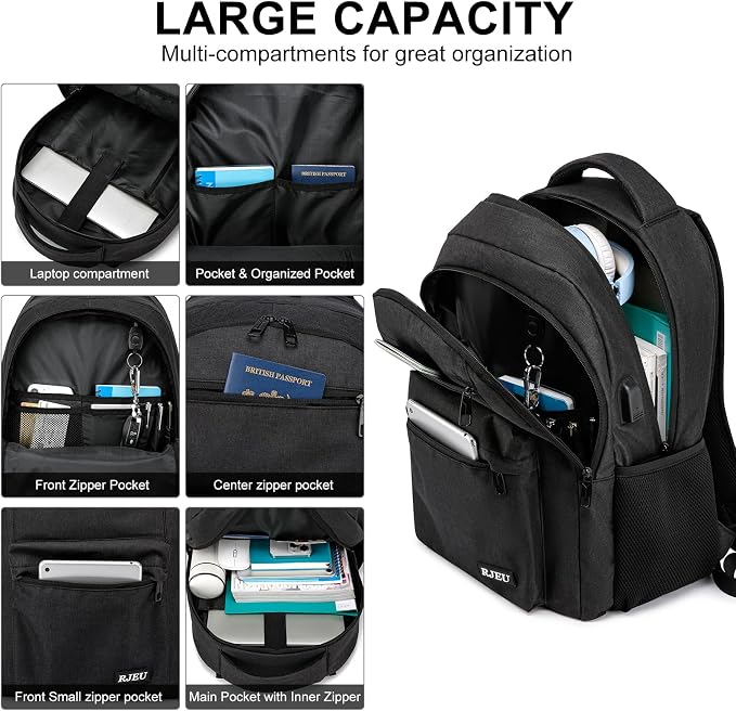 School Backpack for Teen Boys 15.6 Inch, USB Charging Port & Anti-Theft Water - Image 2