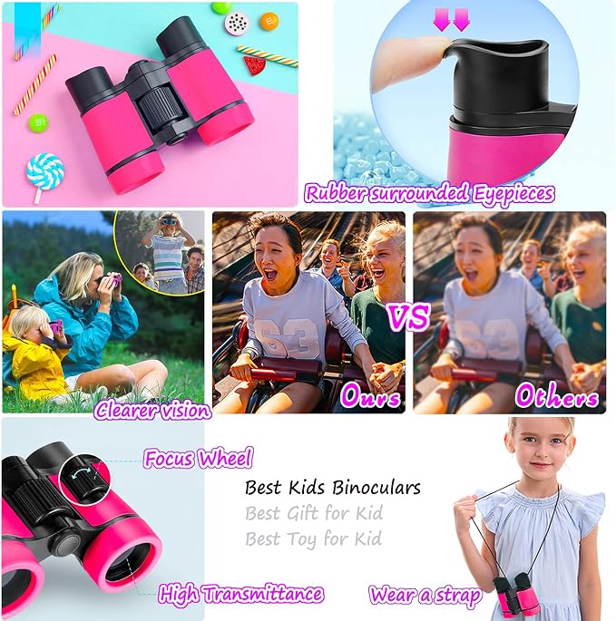 Kids Binoculars Best Gifts for 3-12 Years Boys Girls High-Resolution Optics - Image 4
