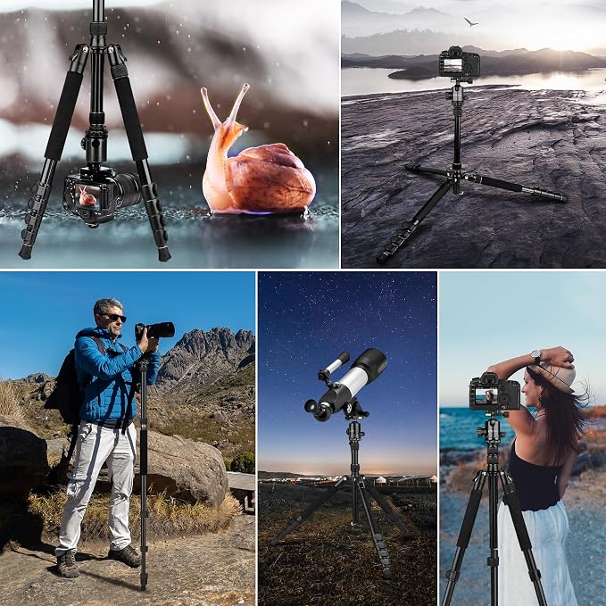 VICTIV 78" Tripod for Camera, Tall DSLR Tripod & Monopods, Professional Heavy - Image 5