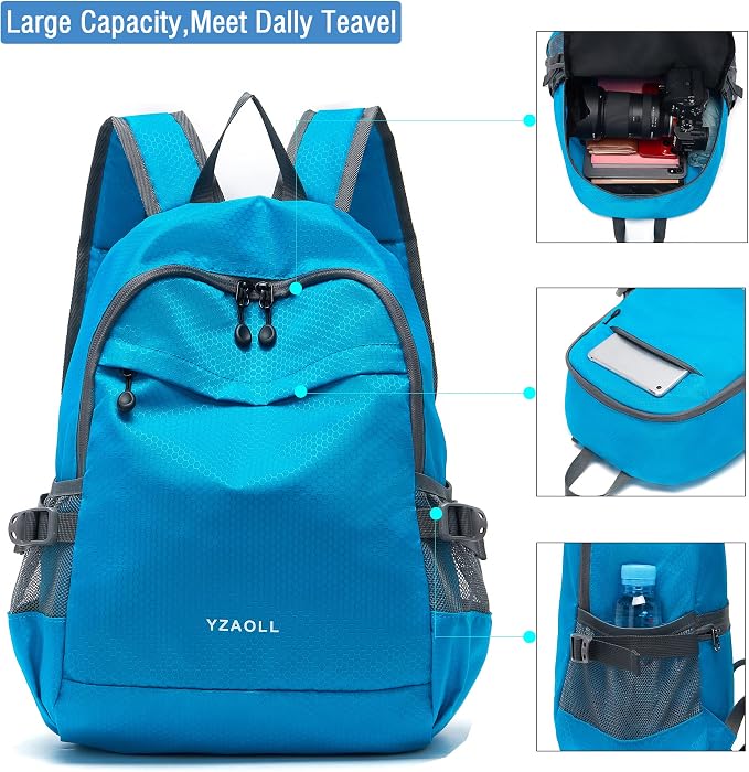 YZAOLL Small Lightweight Packable Hiking Backpack, 20L Hiking Backpack Day Pack - Image 6