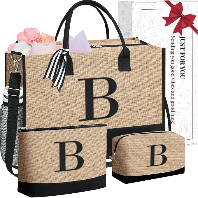 BAGAIL Initial Tote Bag, Personalized Birthday Gifts by BAGAIL