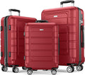 SHOWKOO Luggage Sets Expandable PC+ABS Durable Suitcase Double Wheels TSA Lock by SHOWKOO
