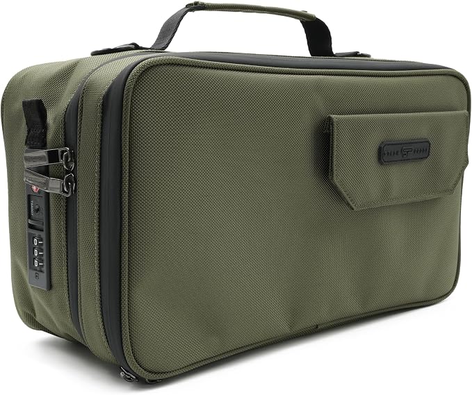 Large Storage Case with TSA Combination Lock Bag, Portable Carbon Lined by StashProof