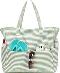 LEDAOU Large Beach Tote Bag Women Waterproof Sandproof Zipper Beach Tote Bag by LEDAOU