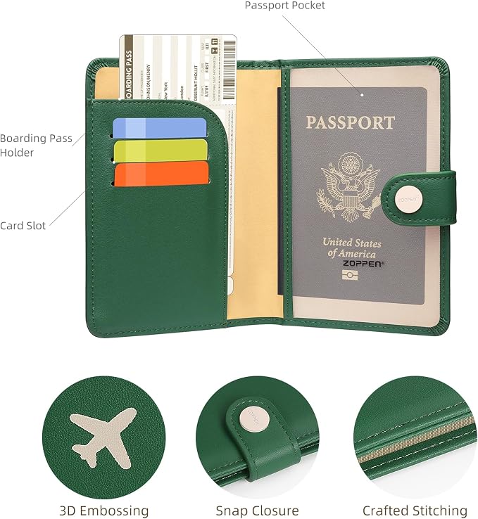 ZOPPEN Passport Holder Women, Passport Cover Travel Wallet Rfid Blocking - Image 2