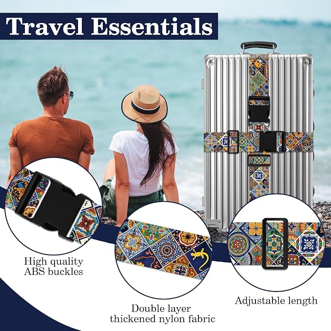 Boho Luggage Straps for Suitcases TSA Approved, Luggage Identifiers for Suitcase - Image 3