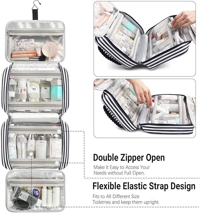 Hanging Travel Toiletry Bag, Large Capacity Cosmetic Travel Toiletry Organizer - Image 5