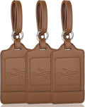 Teskyer Luggage Tags, 3 Pack Premium PU Leather Luggage Tags by TESKYER