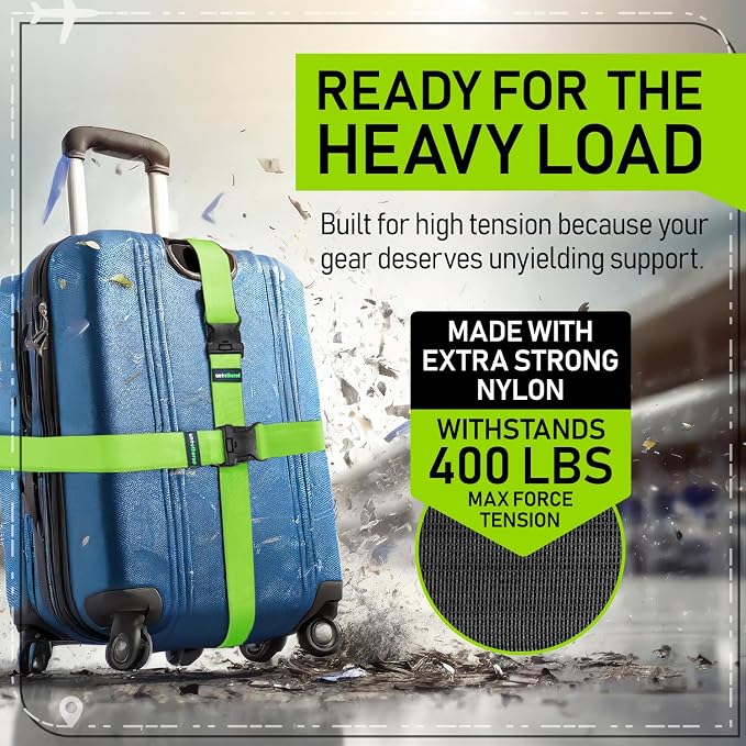 Untethered Ultimate Travel Set: 4 Premium Luggage Straps and 4 Silicone Tags - Image 5