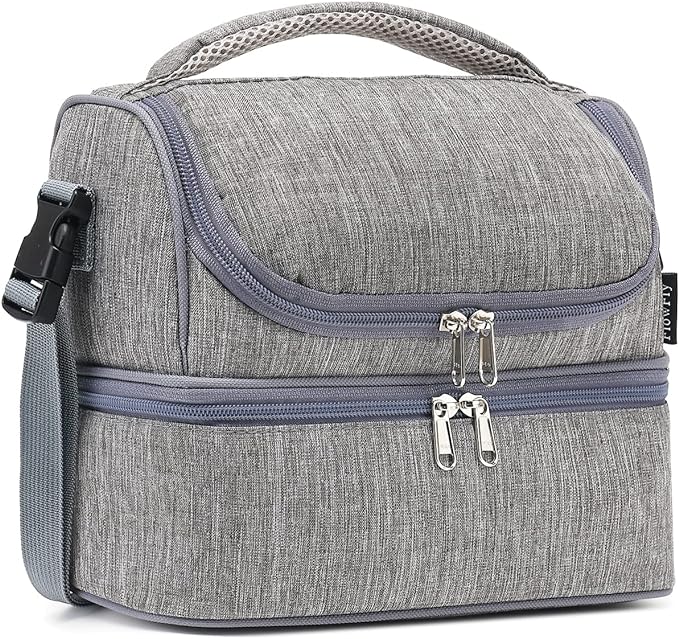 FlowFly Double Decker Cooler Insulated Lunch Bag Large Tote by FlowFly