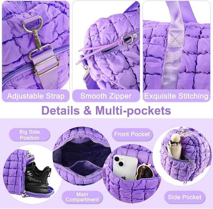 Quilted Travel Duffle Bag Gym Bag - Image 5