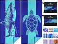 2 Pack Microfiber Lightweight Beach Towel 71"x32" Oversized Extra Large Thin by Qinqinamu