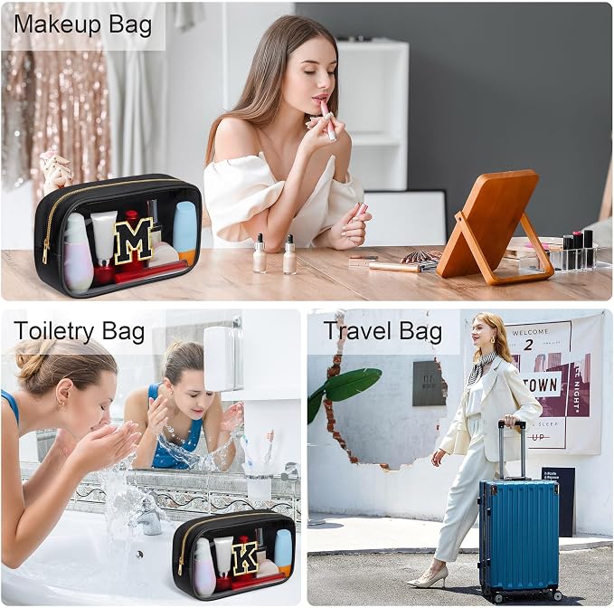 YOOLIFE Initial Make Up Bag Travel Toiletry Bag - Image 3