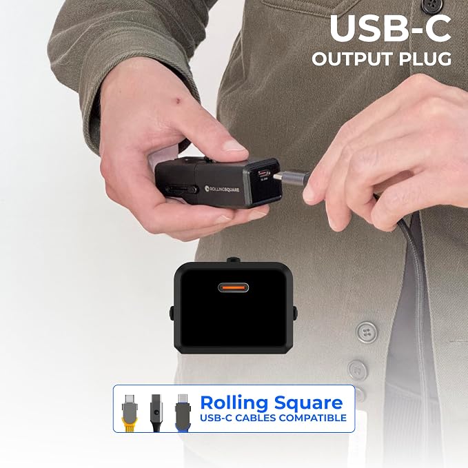 Rolling Square Portable Pocket Travel Adapter I Universal USB-C Charger - Image 6