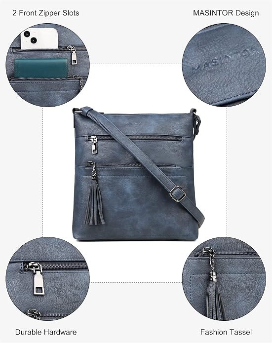 MASINTOR Crossbody Purses for Women, Adjustable Strap Shoulder Bag - Image 6