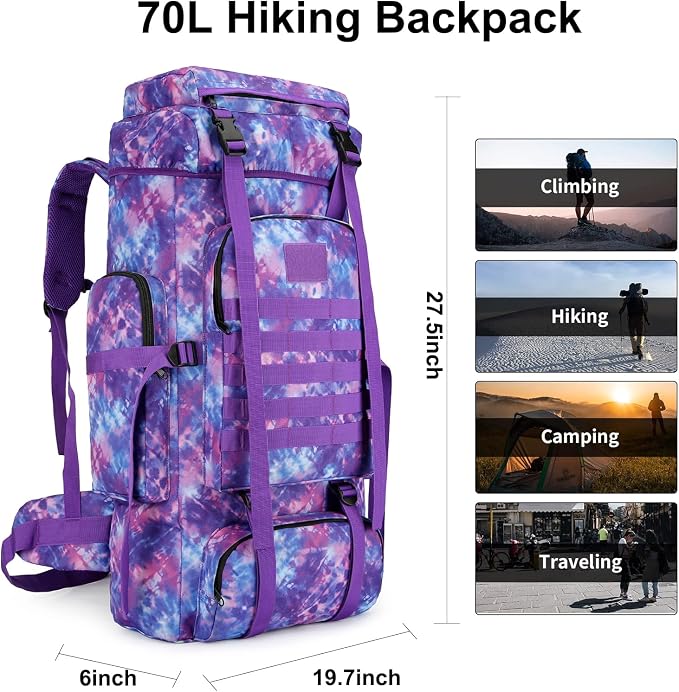 Hiking Backpack for Men 70L/100L Camping Backpack Military Rucksack Molle 3 - Image 3
