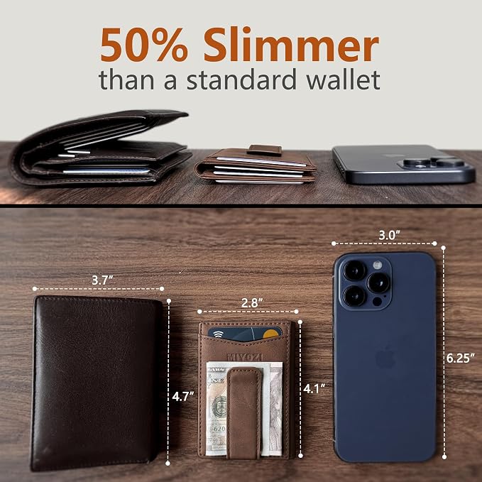 Airtag Wallet for Men- with Money Clip Gift Boxed, Magnetic Closure Slim - Image 5